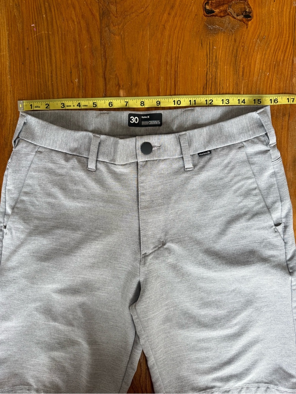 Hurley Men’s Light Heather Gray Stretch Chino Shorts, Size 30 - Picture 4 of 7